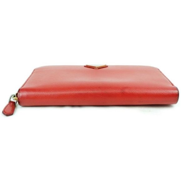 PRADA True Red Saffiano Leather XL Zip Around - Picture 3 of 8